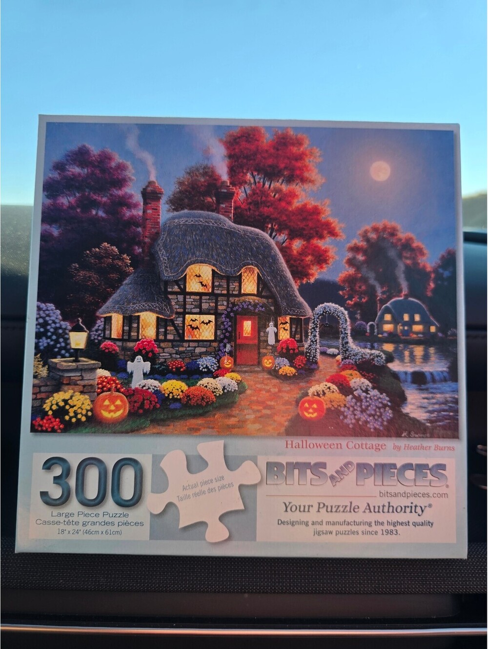 Bits and Pieces Halloween Cottage Heather Burns 300 Pc Jigsaw Puzzle Complete